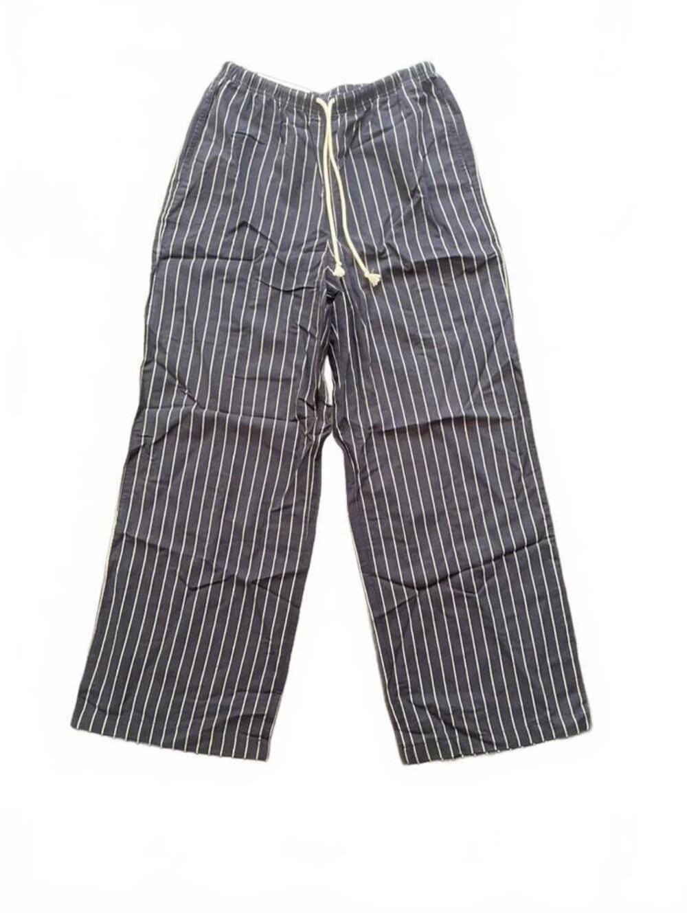 Uniqlo Linen Blend Easy Pants Navy Stripe NWT Small